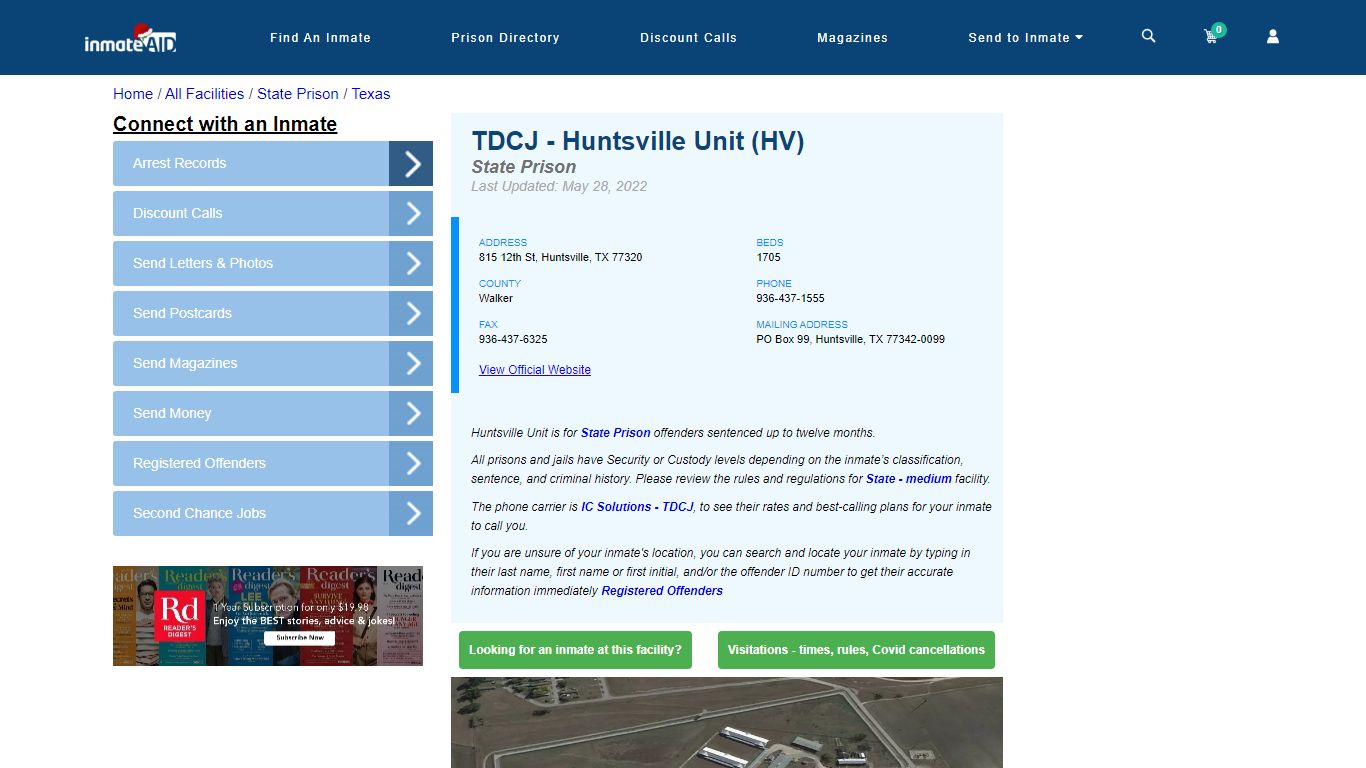 TDCJ - Huntsville Unit (HV) & Inmate Search